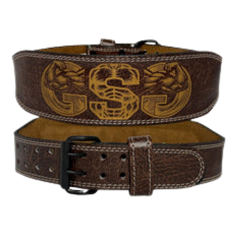 GSG PowerGrip Leather Weightlifting Belt – Brown
