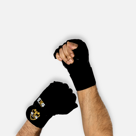 Weightlifting Gym Gloves - Black Strips - Black