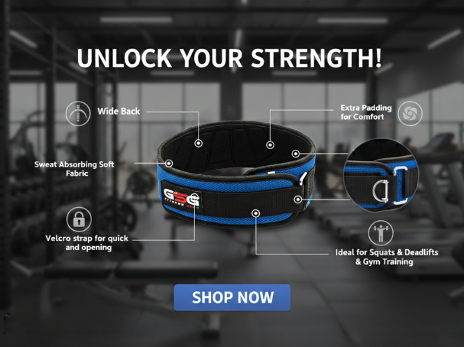 6" REINFORCED NYLON LIFTING BELT - Blue