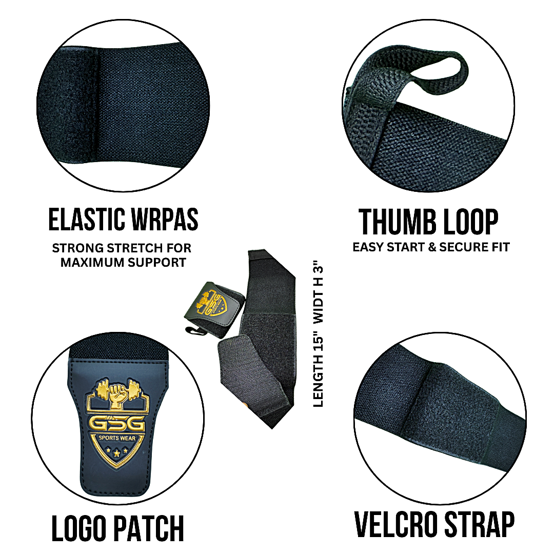 Wrist Straps – Black & Yellow GSG Sports Wear
