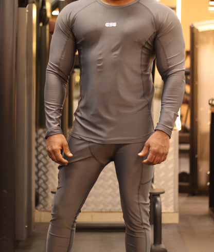 GSG Compression Shirt - Black & Grey | High-Performance Gym Wear