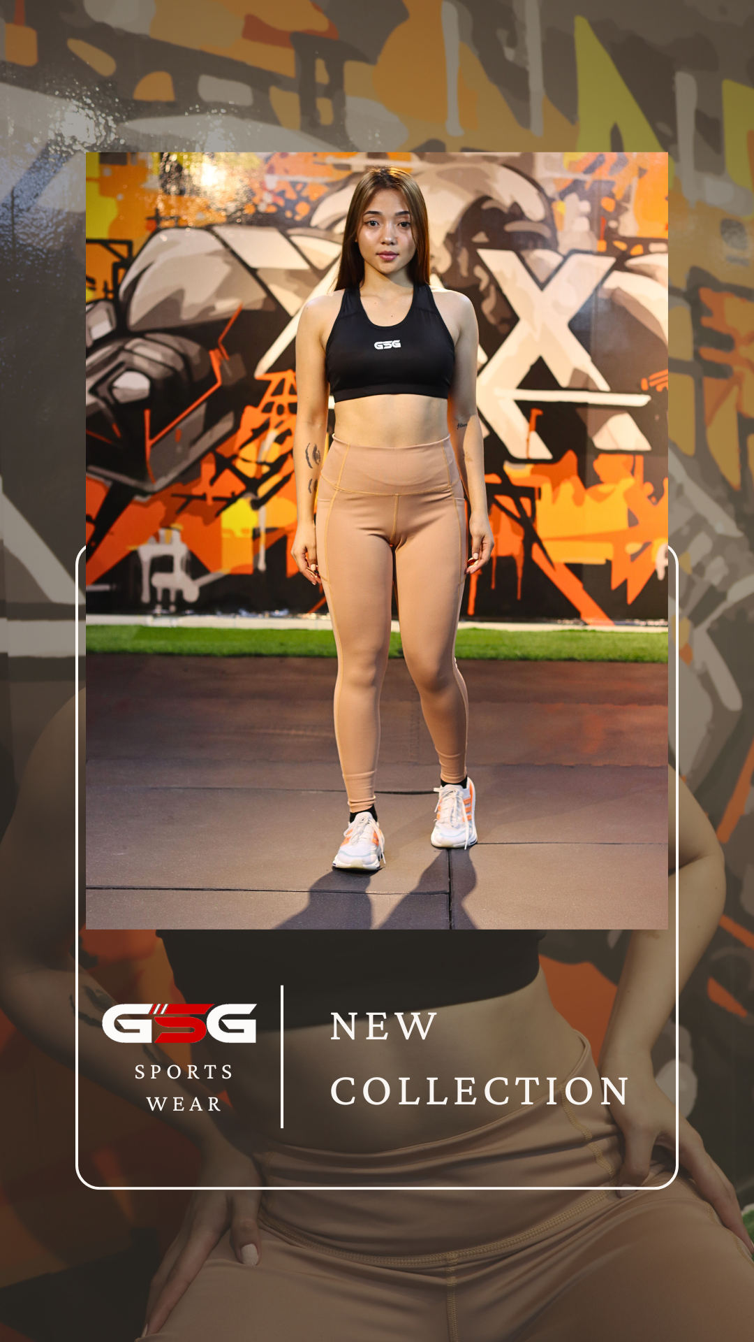 GSG Compression Leggings with Smartphone Pocket - Burlywood gsgplanet