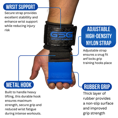 GSG Heavy Duty Weight Lifting Hook-Blue