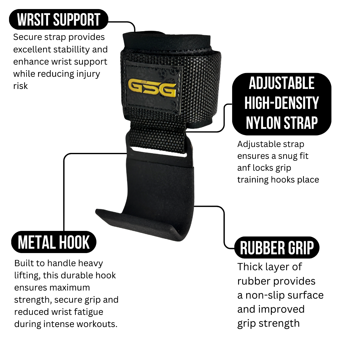 GSG Heavy Duty Weight Lifting Hook-Black