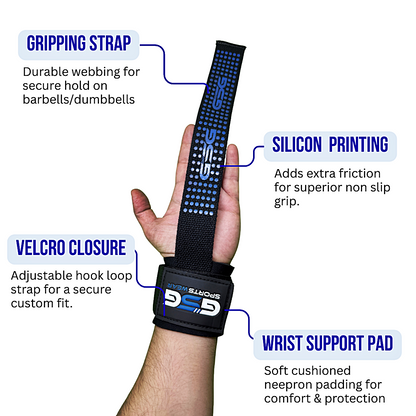 Heavy-Duty Power Lifting Strap-Blue
